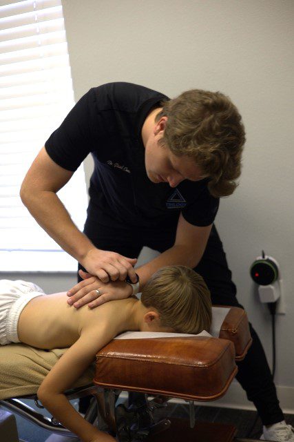 Chiropractor working on a patient